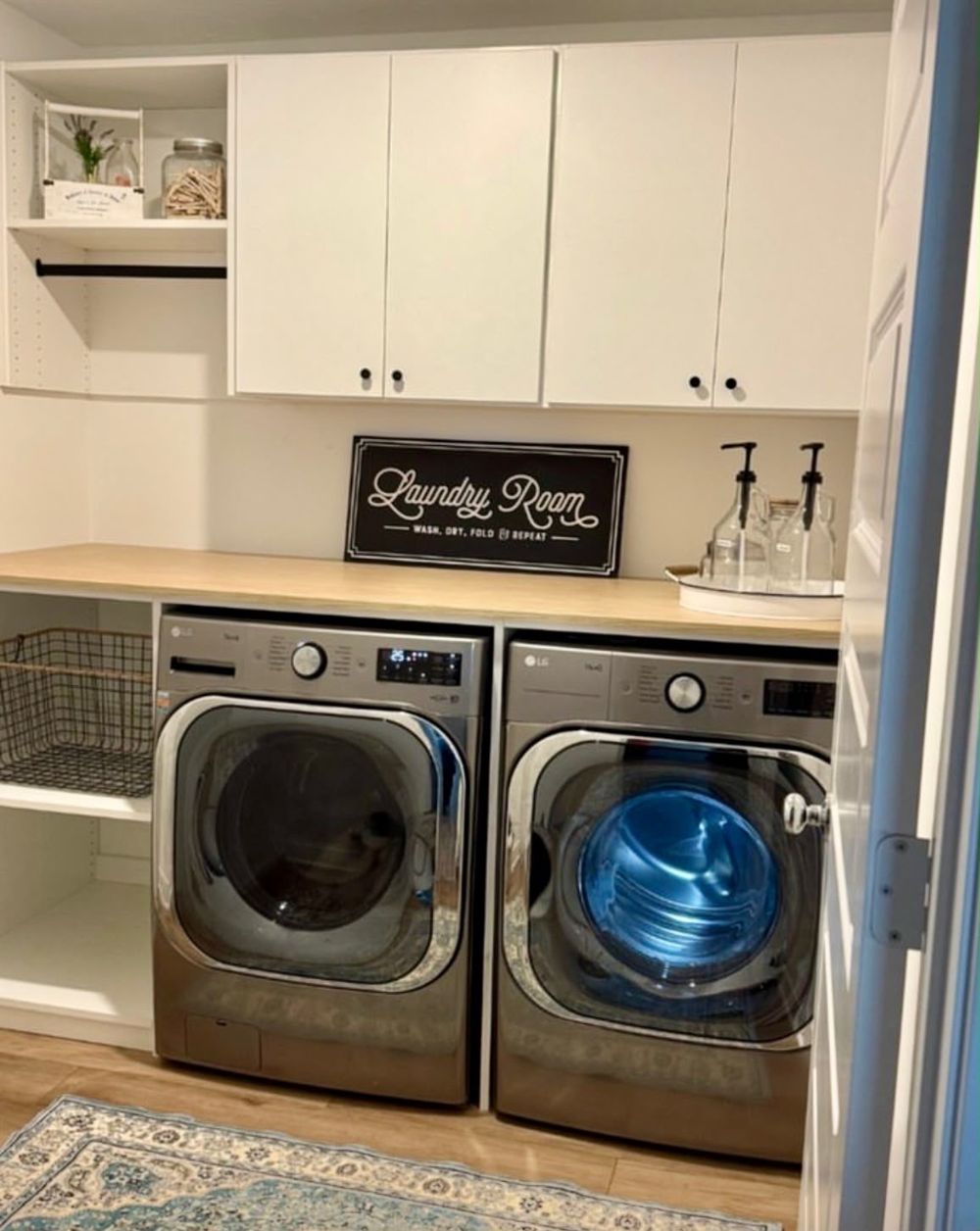 Organized laundry room