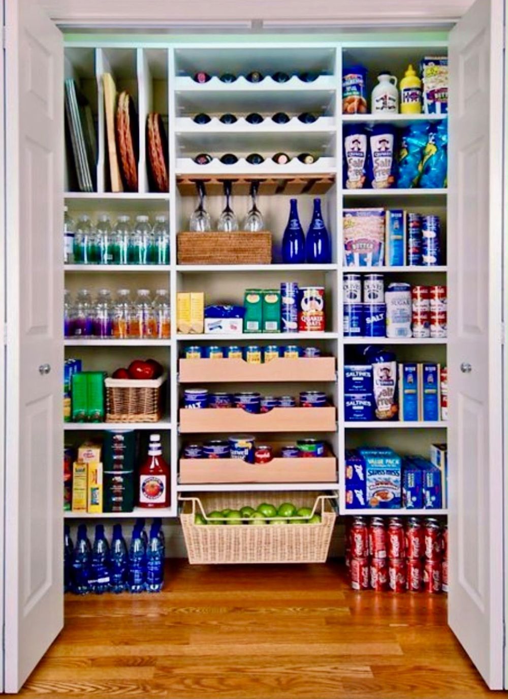 Organized reach-in pantry